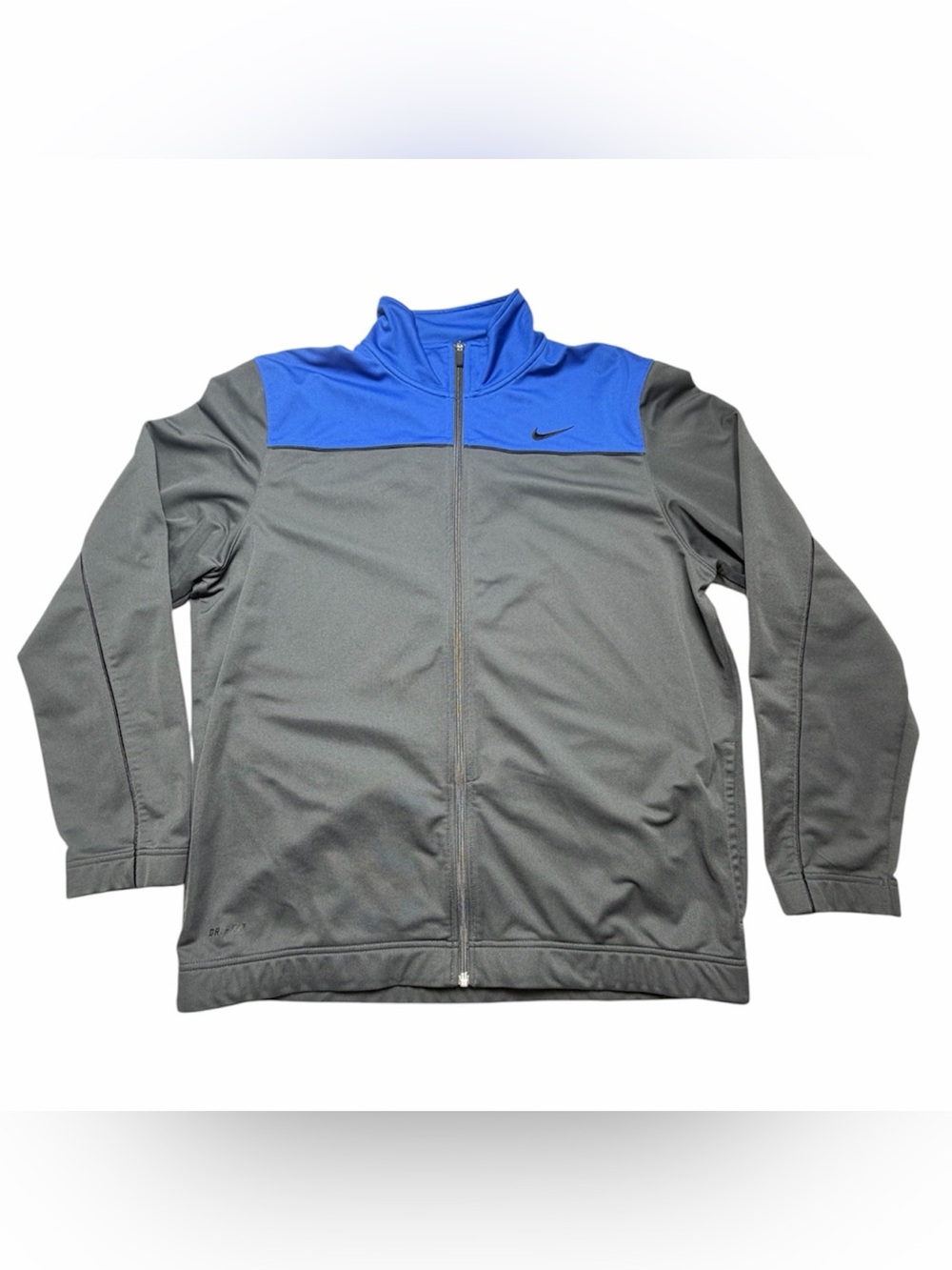 Nike Mens XL Blue Grey Dri-Fit Full Zip Track Jacket